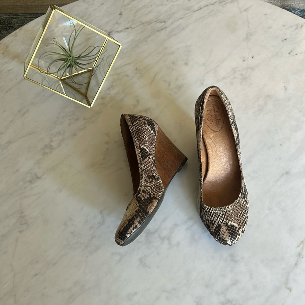 Clarks Snakeskin Pumps